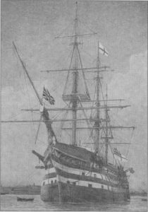 H.M.S. "Victory" in Portsmouth Harbour