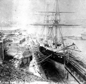 HMS Calliope in the Fitzroy Dock