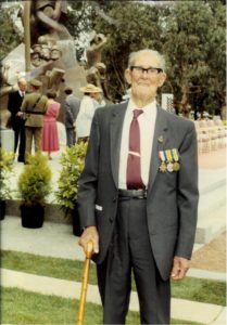 Mr Killick former RAN Bandsman HMAS Australia (I) at opening of Navy Memorial Canberra 1986