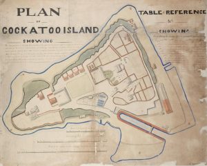 An early plan of Cockatoo Island, about 1857