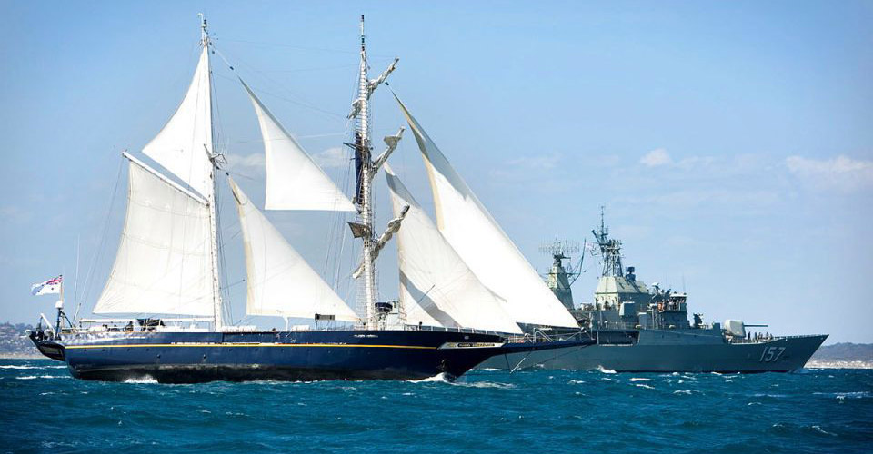 STS Young Endeavour with HMAS Perth during the Tall Ship Regatta 2009